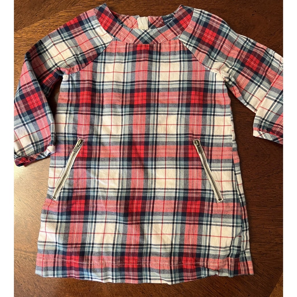 babyGAP Girls Sz 2 Red Multi-color Plaid‎ Christmas Holiday Dress